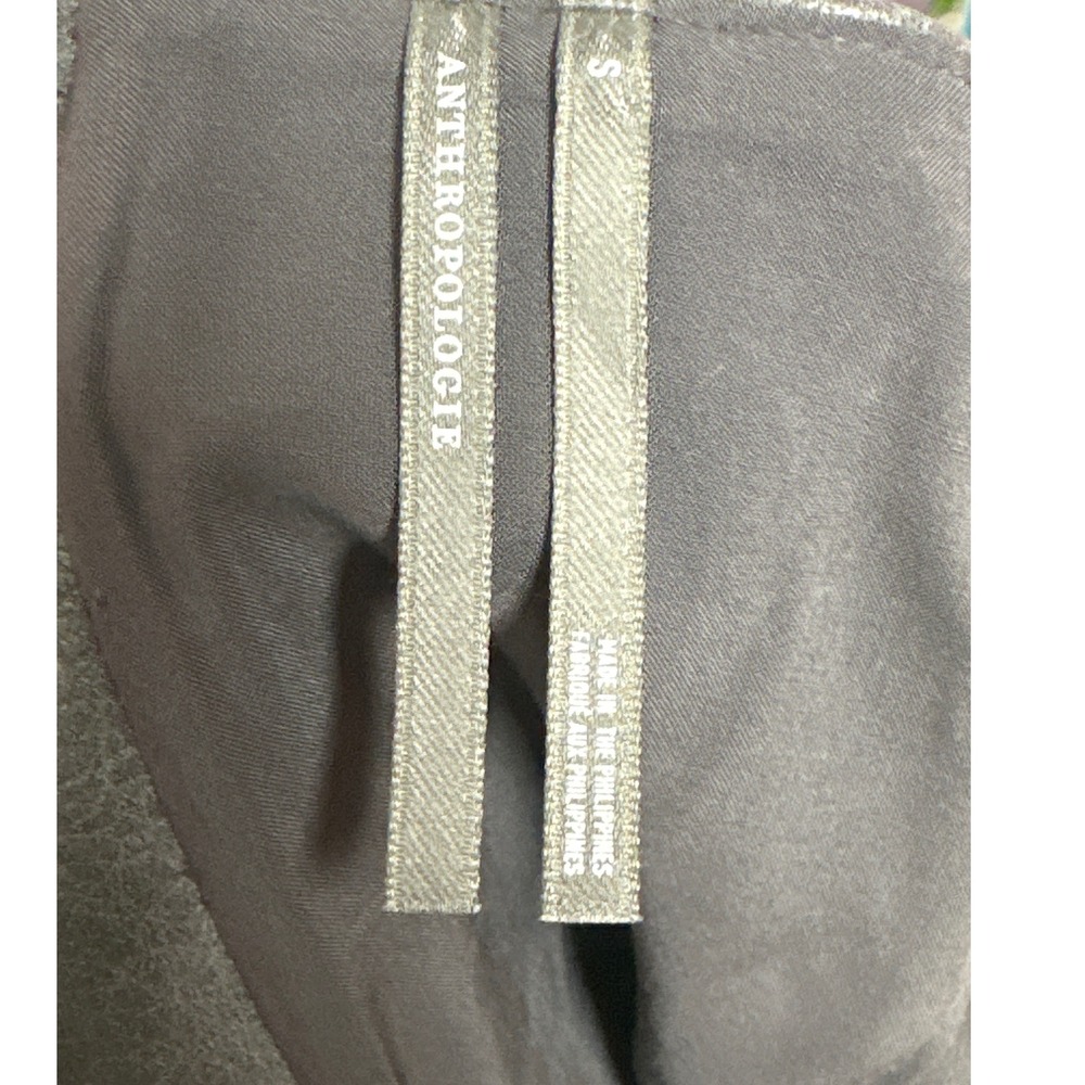 Anthropologie Vegan Leather Mini Skirt Gray Button Detail Size S Edgy Moto Skirt - Picture 2 of 11